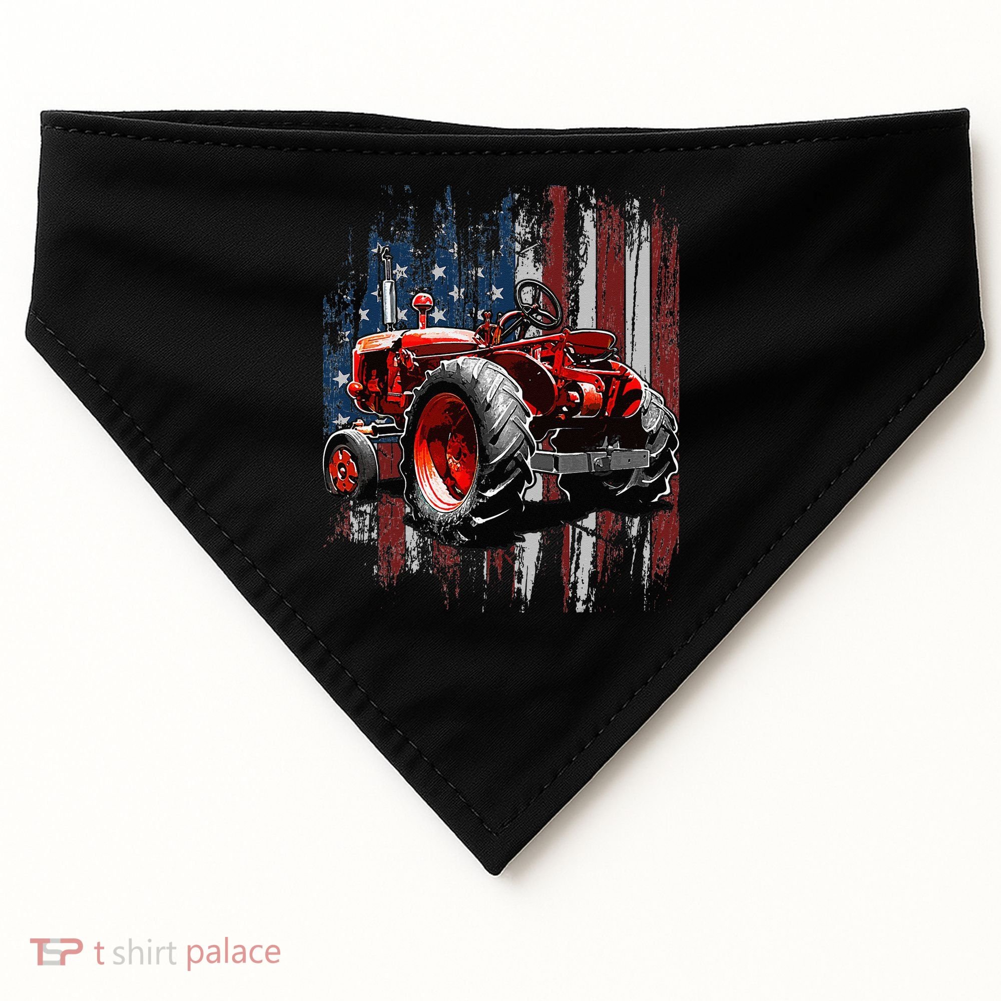Patriotic Tractor American Flag Tractor Farmer Farm Gift USA-Made Doggie Bandana