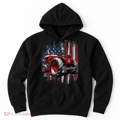 Patriotic Tractor American Flag Tractor Farmer Farm Gift Hoodie