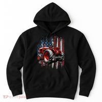 Patriotic Tractor American Flag Tractor Farmer Farm Gift Hoodie thumb 0