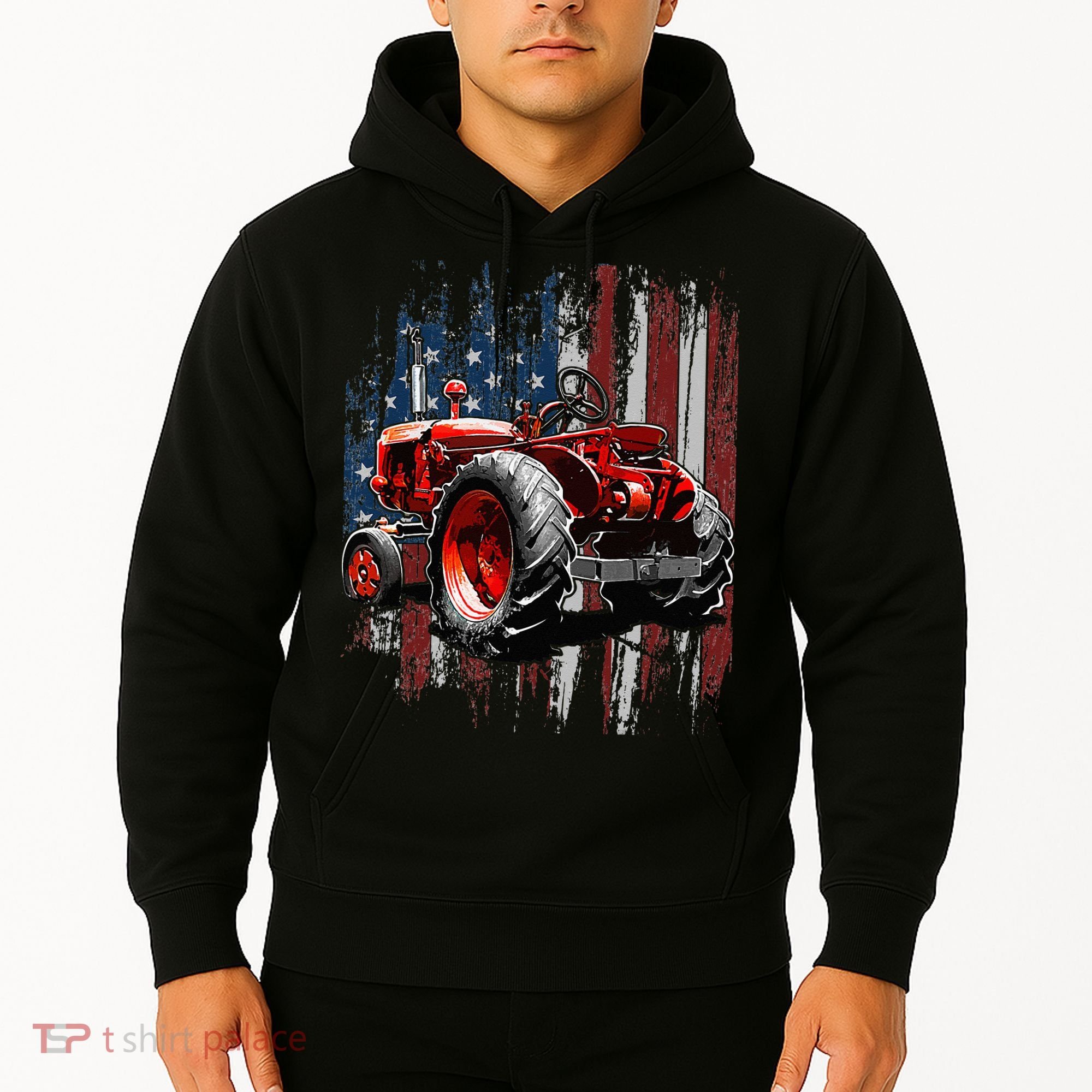 Patriotic Tractor American Flag Tractor Farmer Farm Gift Hoodie