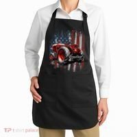 Patriotic Tractor American Flag Tractor Farmer Farm Gift Apron thumb 2