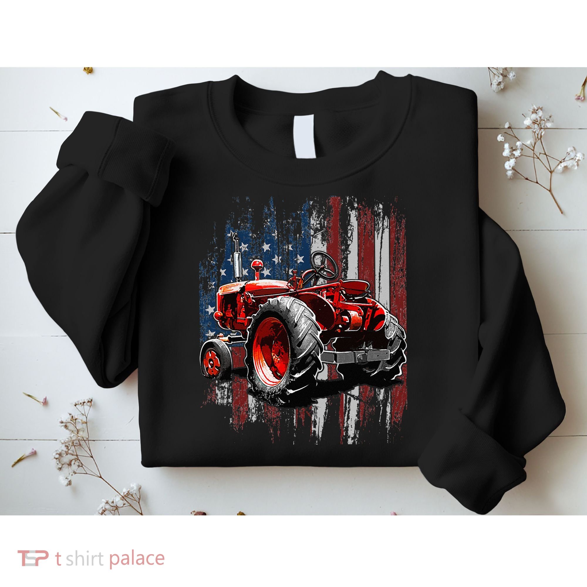 Patriotic Tractor American Flag Tractor Farmer Farm Gift Sweatshirt