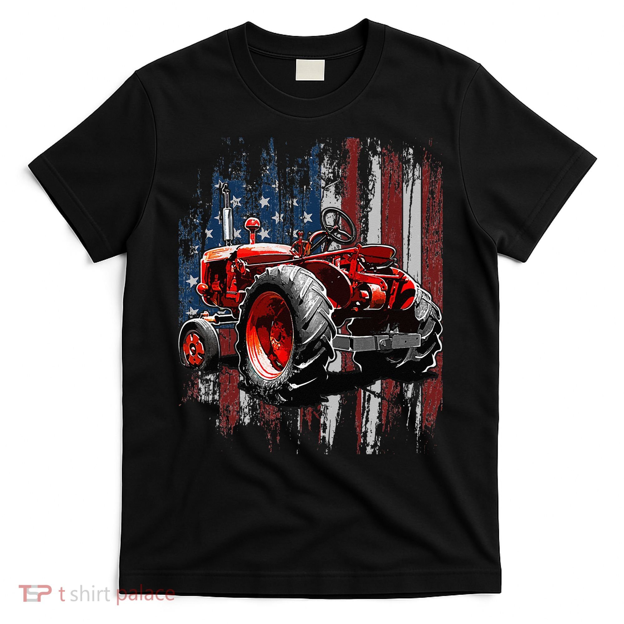 Patriotic Tractor American Flag Tractor Farmer Farm Gift T-Shirt