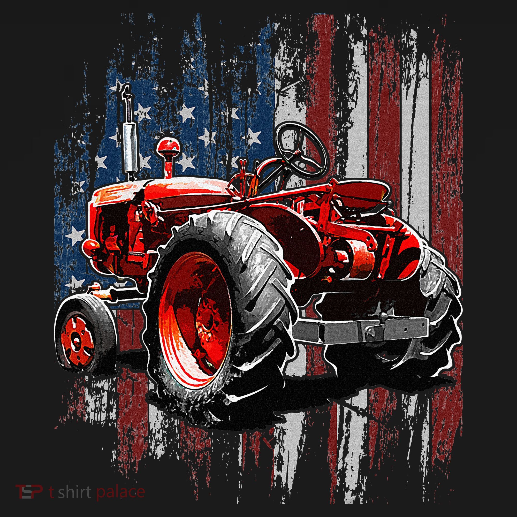 Patriotic Tractor American Flag Tractor Farmer Farm Gift T-Shirt