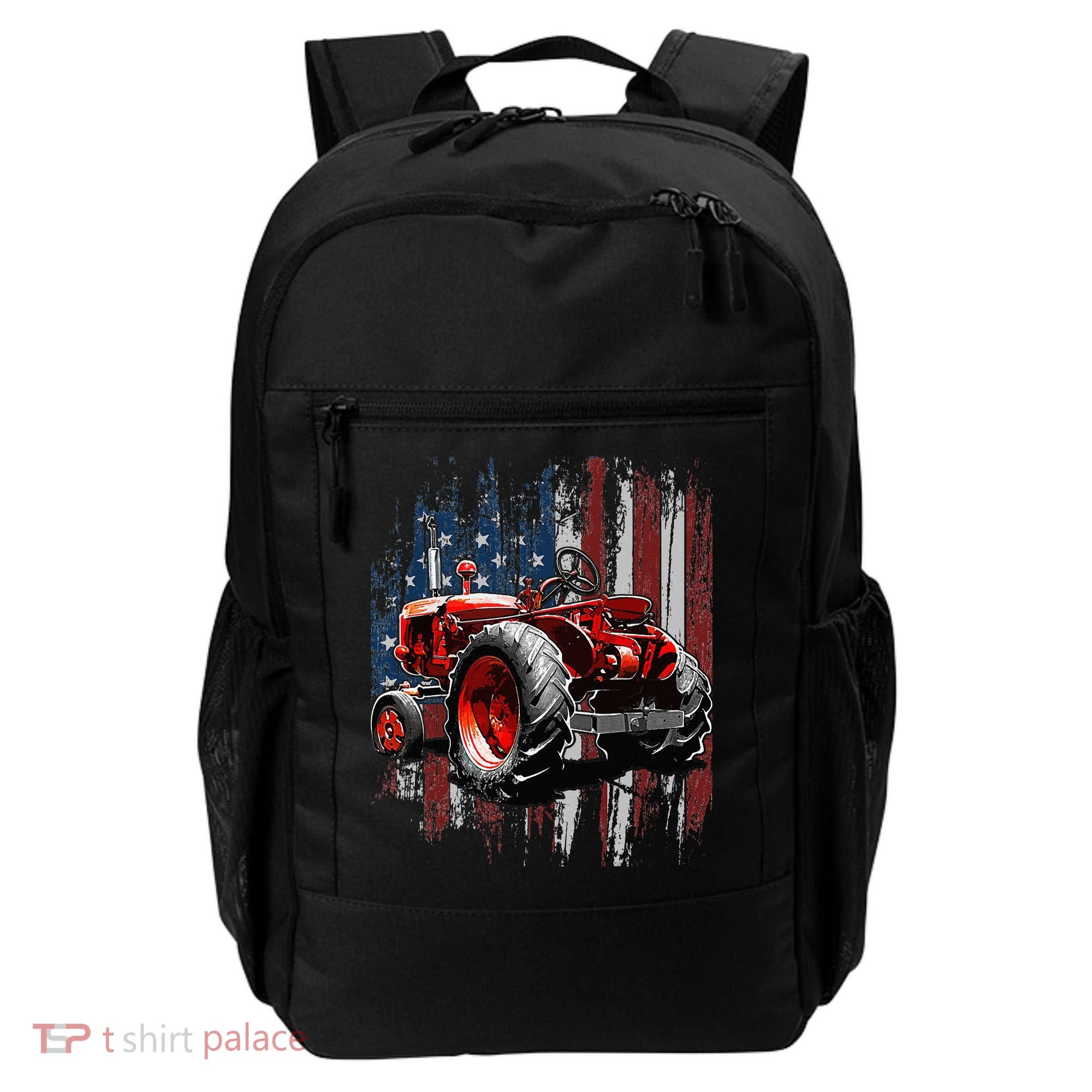 Patriotic Tractor American Flag Tractor Farmer Farm Gift Backpack