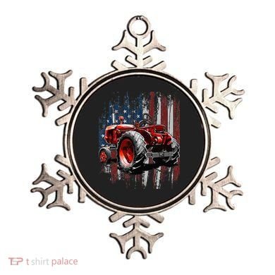 Patriotic Tractor American Flag Tractor Farmer Farm Gift Ornament