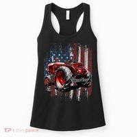 Patriotic Tractor American Flag Tractor Farmer Farm Gift Women's Tank Top thumb 0