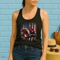 Patriotic Tractor American Flag Tractor Farmer Farm Gift Women's Tank Top thumb 2