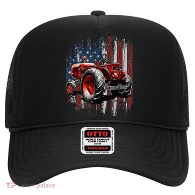 Patriotic Tractor American Flag Tractor Farmer Farm Gift Hat