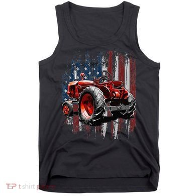Patriotic Tractor American Flag Tractor Farmer Farm Gift Tank Top