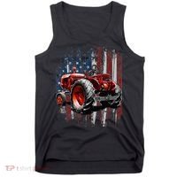 Patriotic Tractor American Flag Tractor Farmer Farm Gift Tank Top thumb 0