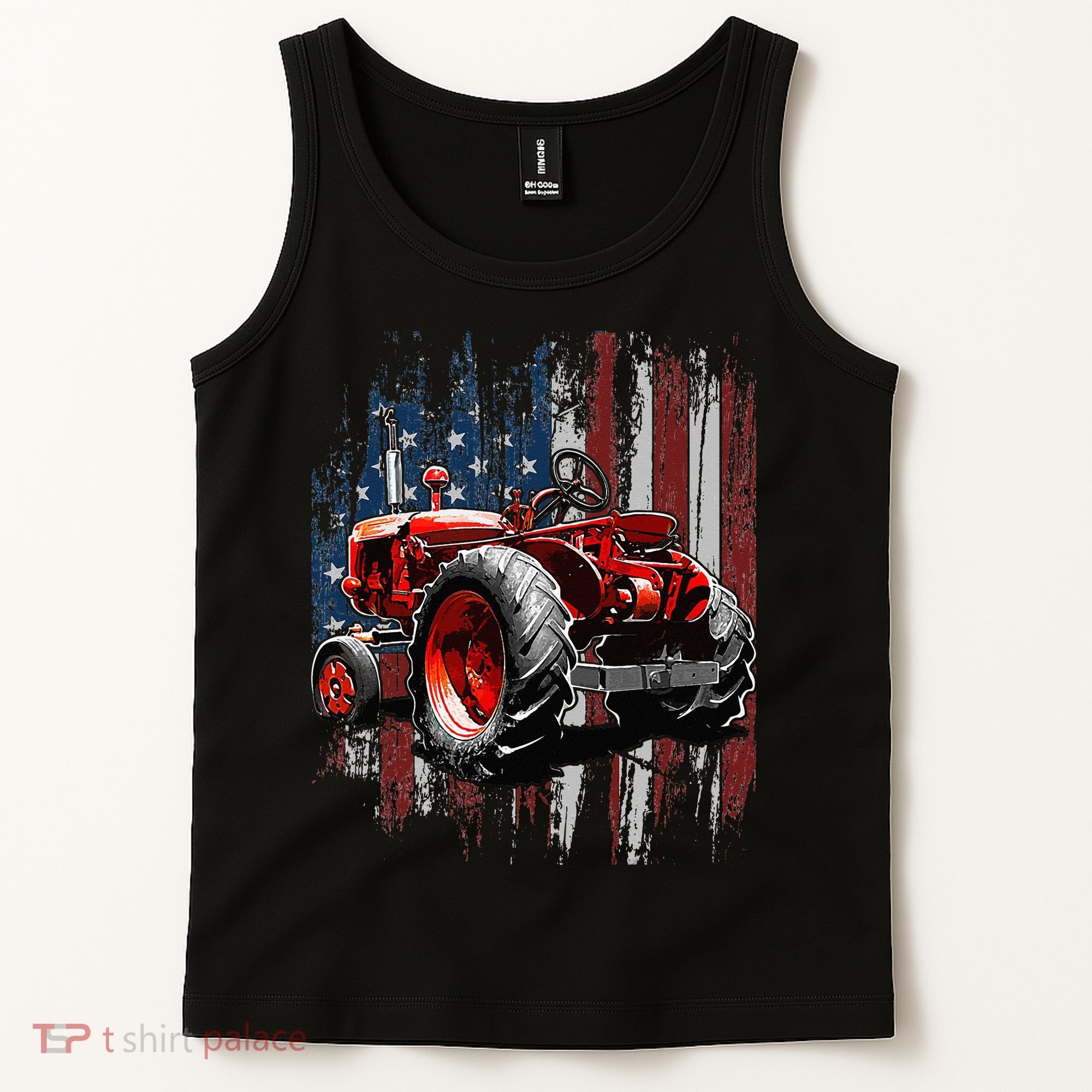 Patriotic Tractor American Flag Tractor Farmer Farm Gift Tank Top