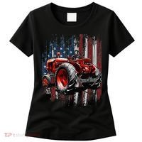Patriotic Tractor American Flag Tractor Farmer Farm Gift Women's T-Shirt thumb 0
