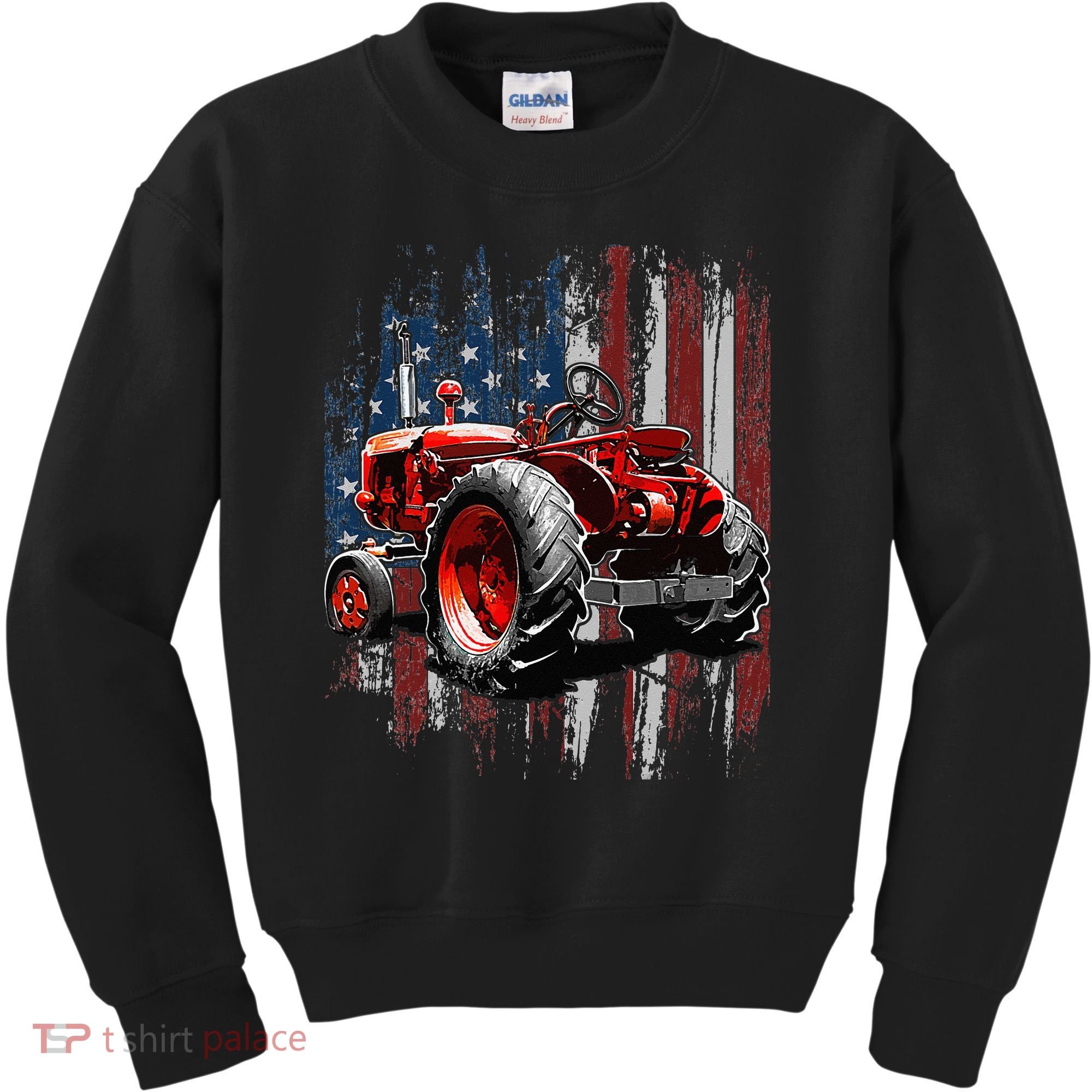 Patriotic Tractor American Flag Tractor Farmer Farm Gift Kids Sweatshirt