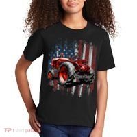 Patriotic Tractor American Flag Tractor Farmer Farm Gift Kids T-Shirt thumb 2