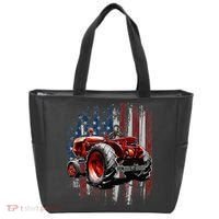 Patriotic Tractor American Flag Tractor Farmer Farm Gift Tote Bag thumb 0