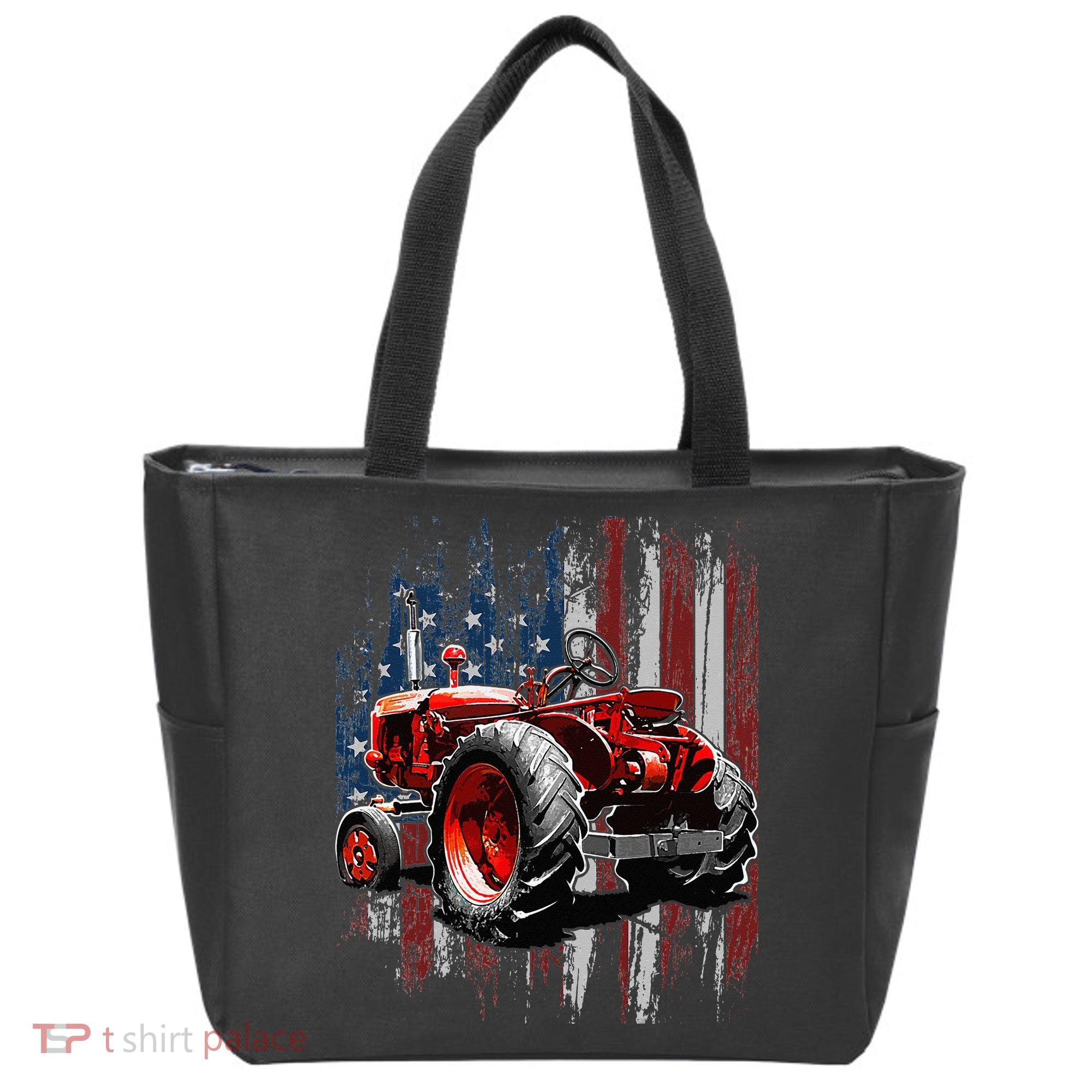 Patriotic Tractor American Flag Tractor Farmer Farm Gift Tote Bag