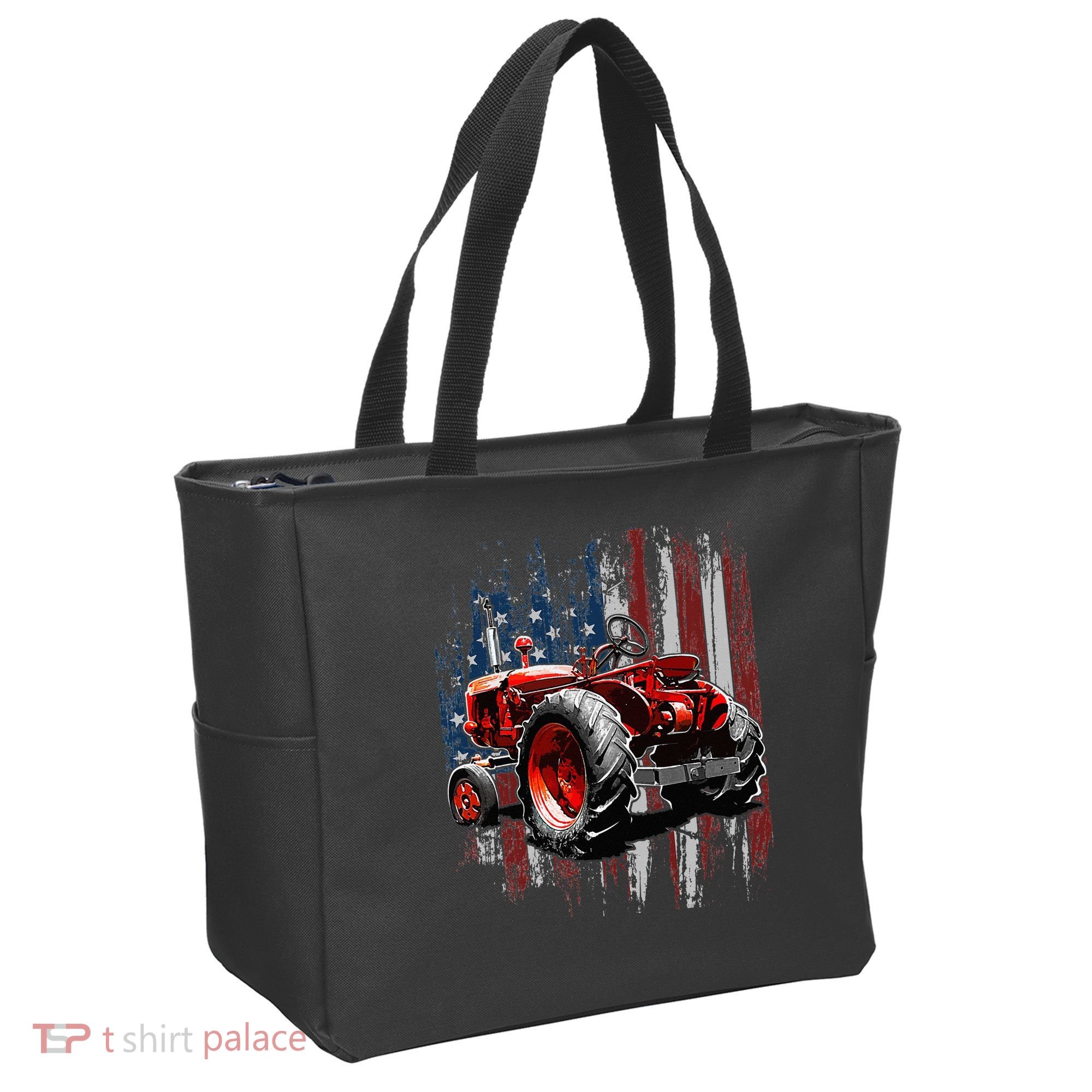 Patriotic Tractor American Flag Tractor Farmer Farm Gift Tote Bag