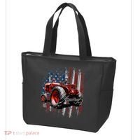 Patriotic Tractor American Flag Tractor Farmer Farm Gift Tote Bag thumb 3