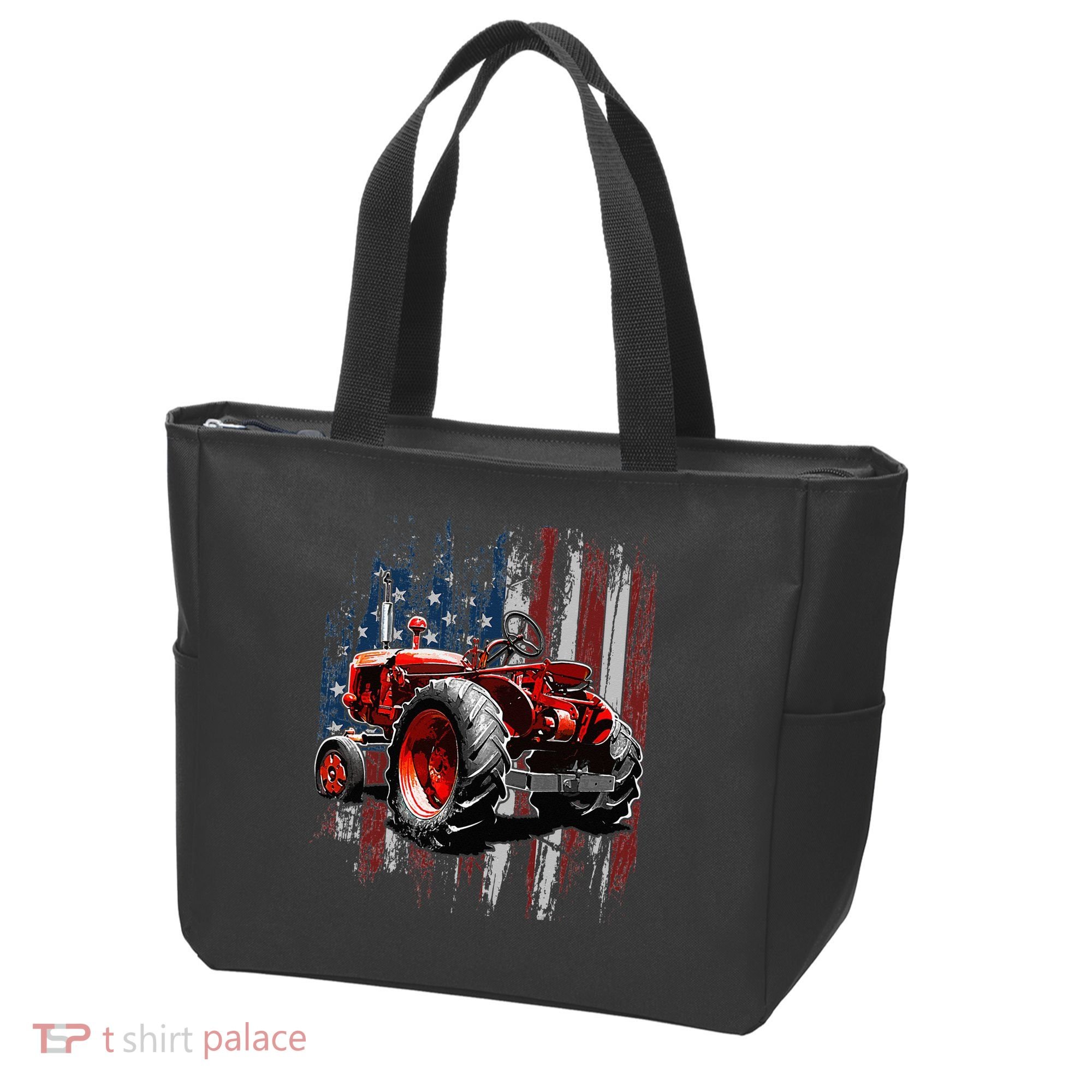 Patriotic Tractor American Flag Tractor Farmer Farm Gift Tote Bag