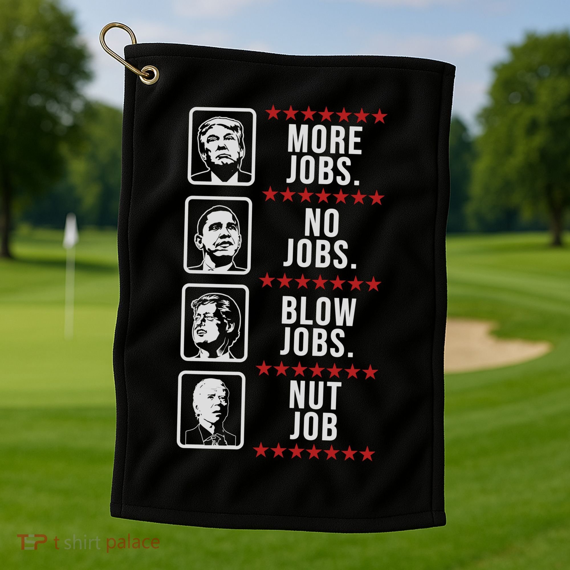 Political Trump Anti Biden Obama Clinton Funny Golf Towel