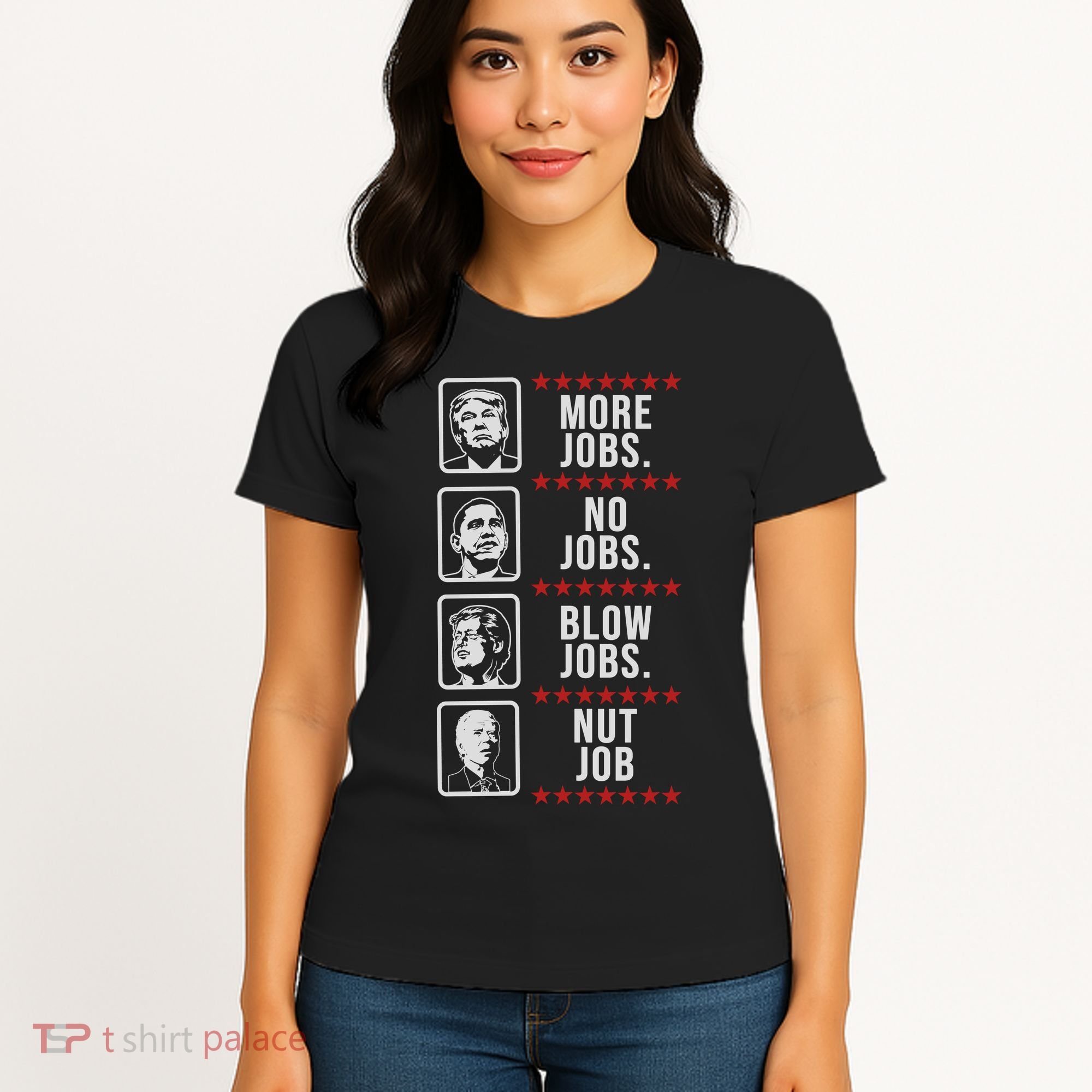Political Trump Anti Biden Obama Clinton Funny Women's T-Shirt