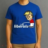 Pro Trump Anti Liberal Donald Trump Pissing On Liberals Gift Cool Gift T-Shirt thumb 3