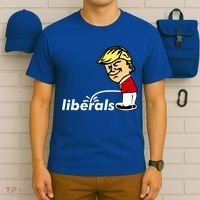 Pro Trump Anti Liberal Donald Trump Pissing On Liberals Gift Cool Gift T-Shirt thumb 6