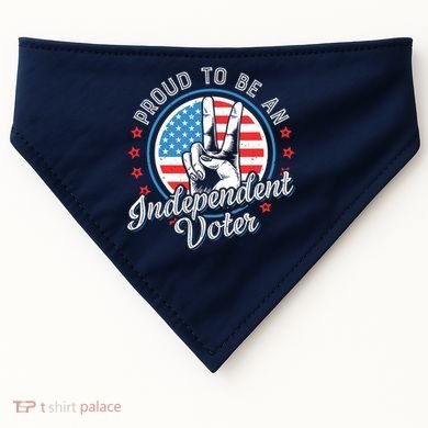 Proud To Be An Independent Voter Think For Myself USA-Made Doggie Bandana