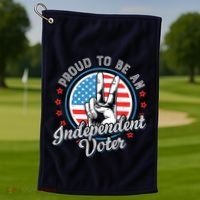 Proud To Be An Independent Voter Think For Myself Golf Towel thumb 1
