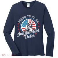 Proud To Be An Independent Voter Think For Myself Women's Long Sleeve Shirt thumb 0