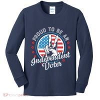 Proud To Be An Independent Voter Think For Myself Kids Long Sleeve Shirt thumb 0