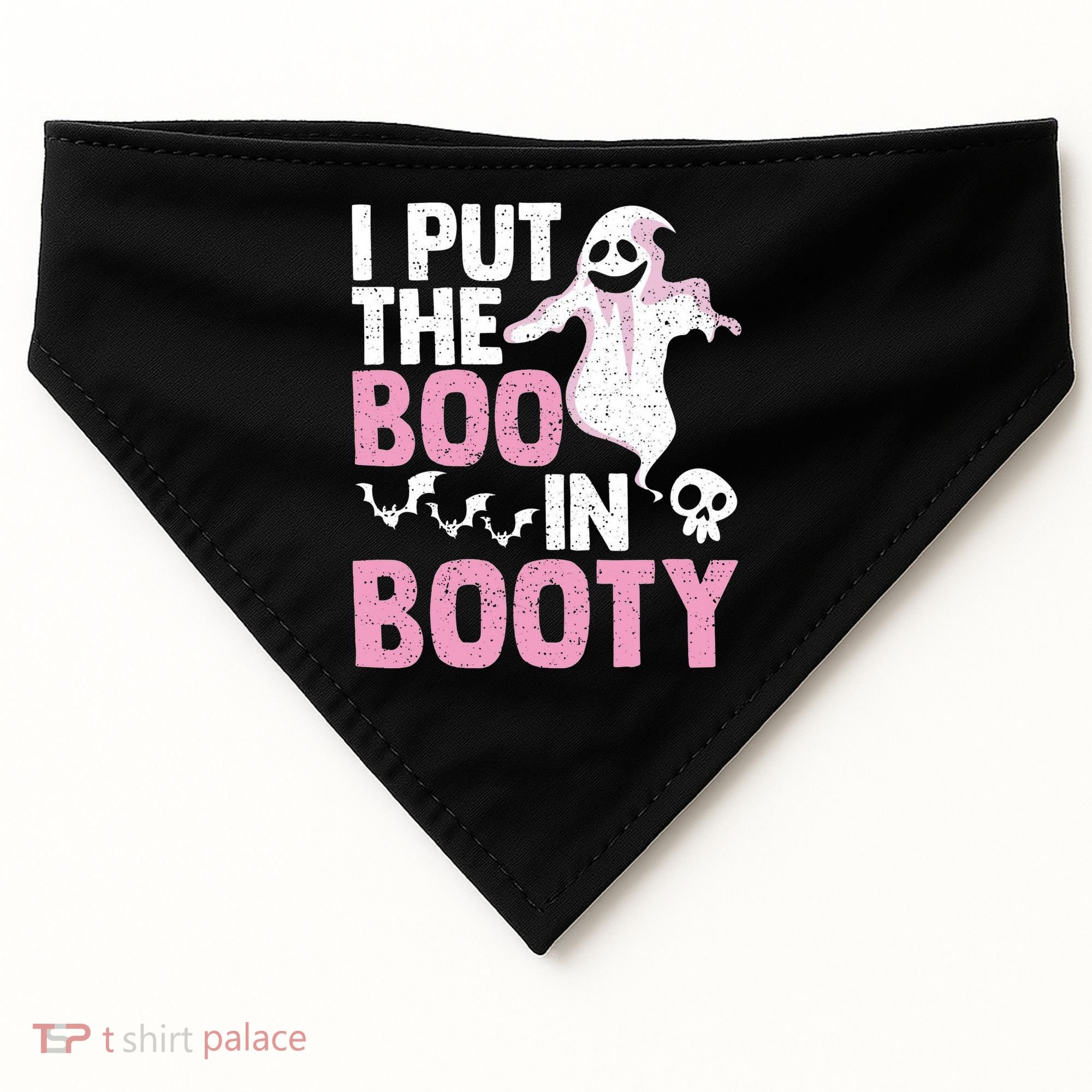 Put The Boo In Booty Funny Halloween Ghost Lover Joke Fan USA-Made Doggie Bandana