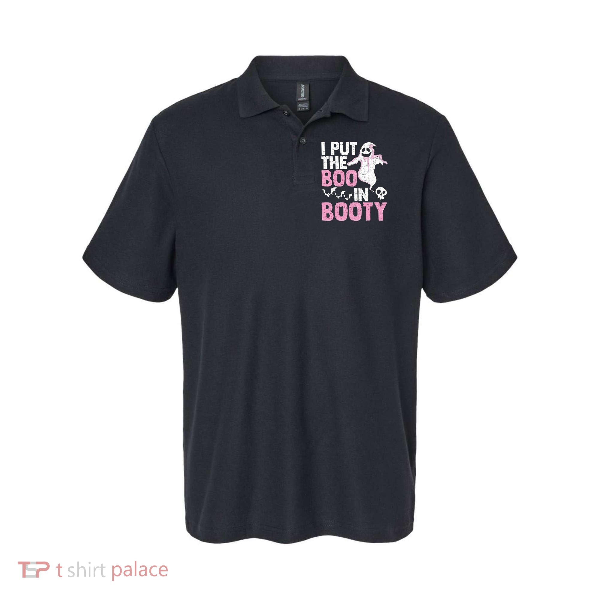 Put The Boo In Booty Funny Halloween Ghost Lover Joke Fan Polo