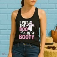 Put The Boo In Booty Funny Halloween Ghost Lover Joke Fan Women's Tank Top thumb 2