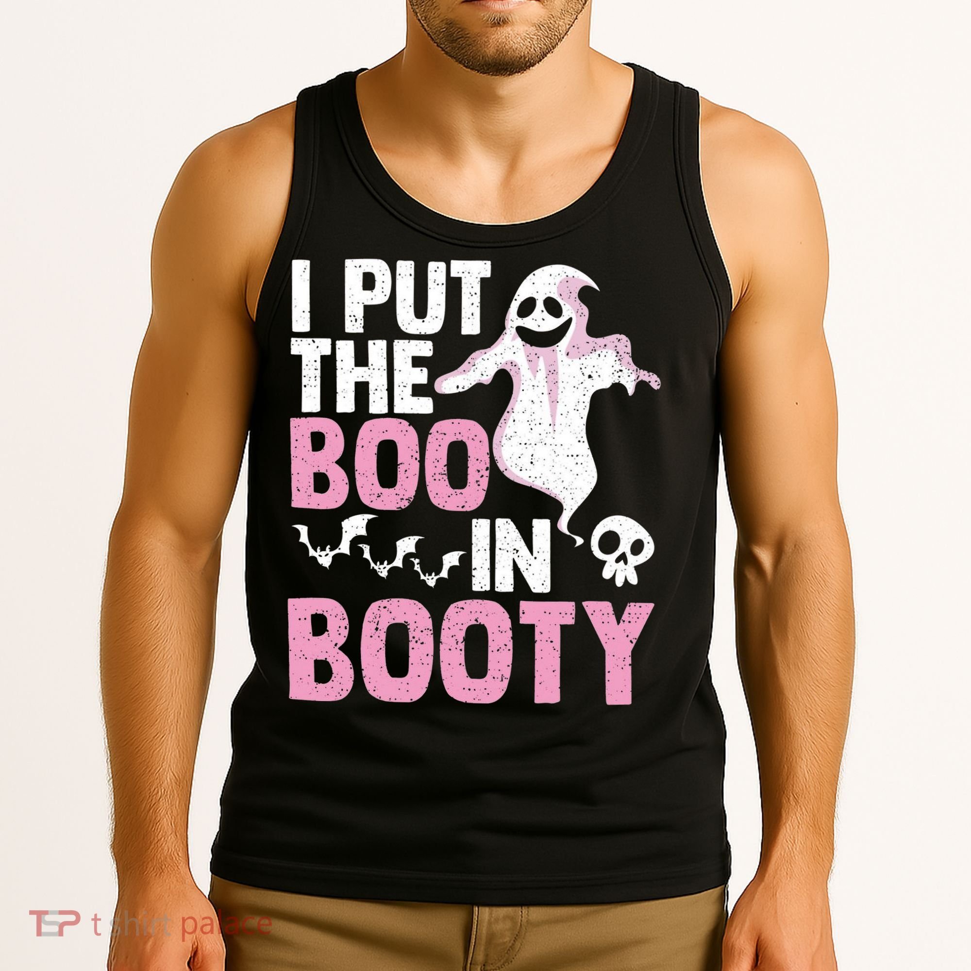 Put The Boo In Booty Funny Halloween Ghost Lover Joke Fan Tank Top