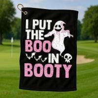 Put The Boo In Booty Funny Halloween Ghost Lover Joke Fan Golf Towel thumb 1