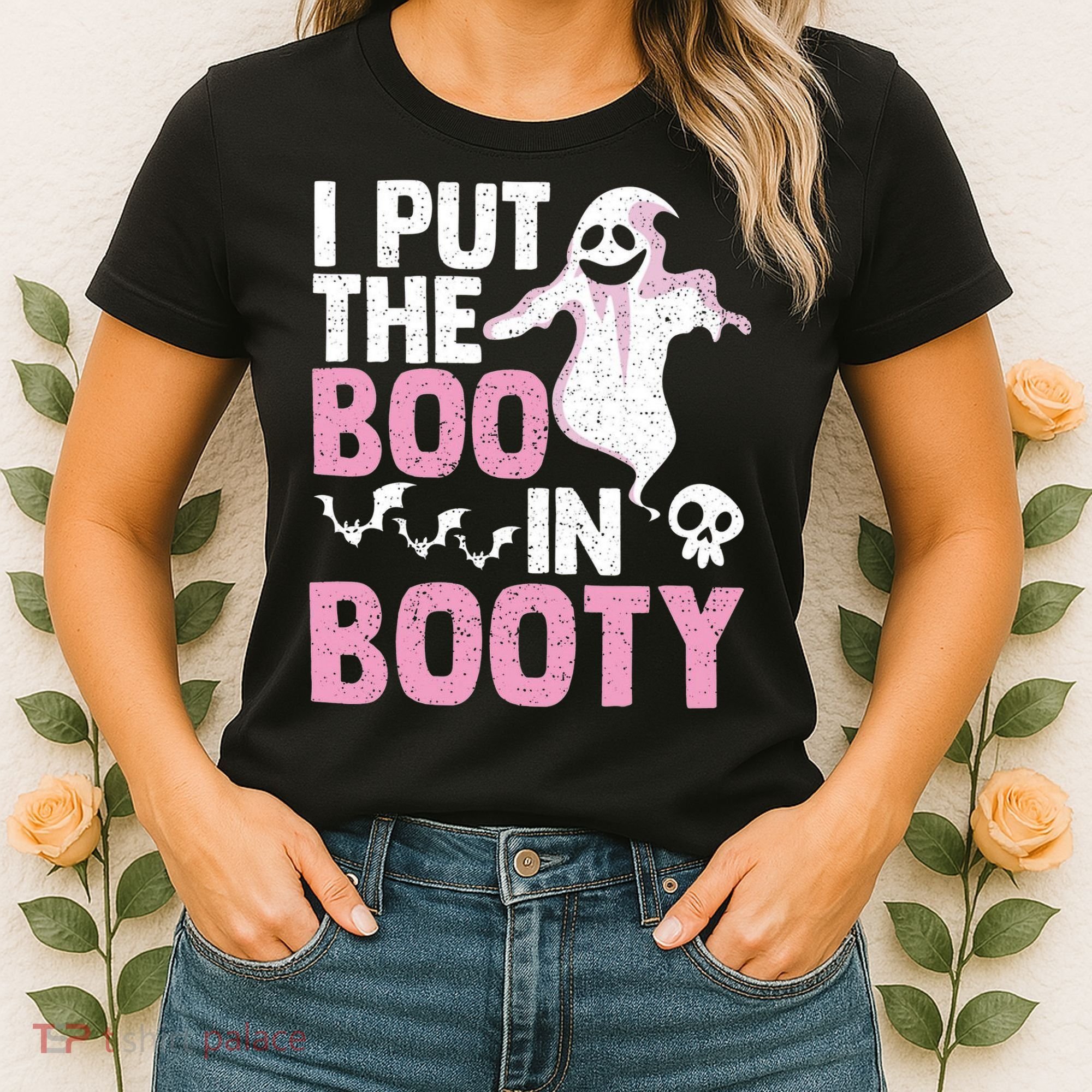 Put The Boo In Booty Funny Halloween Ghost Lover Joke Fan Women's T-Shirt