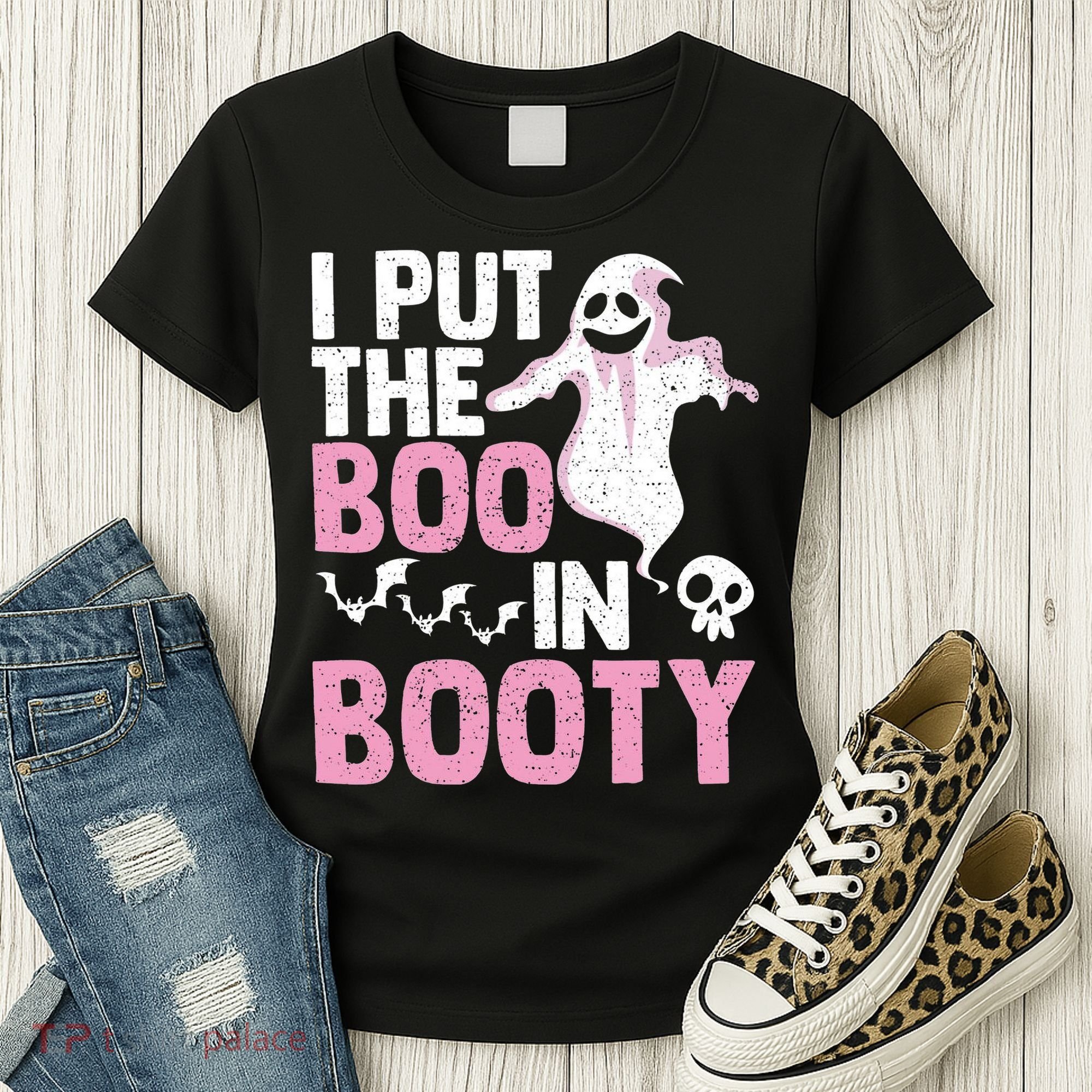 Put The Boo In Booty Funny Halloween Ghost Lover Joke Fan Women's T-Shirt