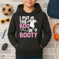 Put The Boo In Booty Funny Halloween Ghost Lover Joke Fan Kids Hoodie thumb 2