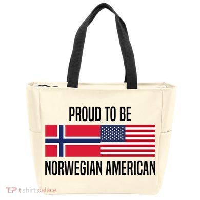 Proud To Be Norwegian American Cool Gift Tote Bag