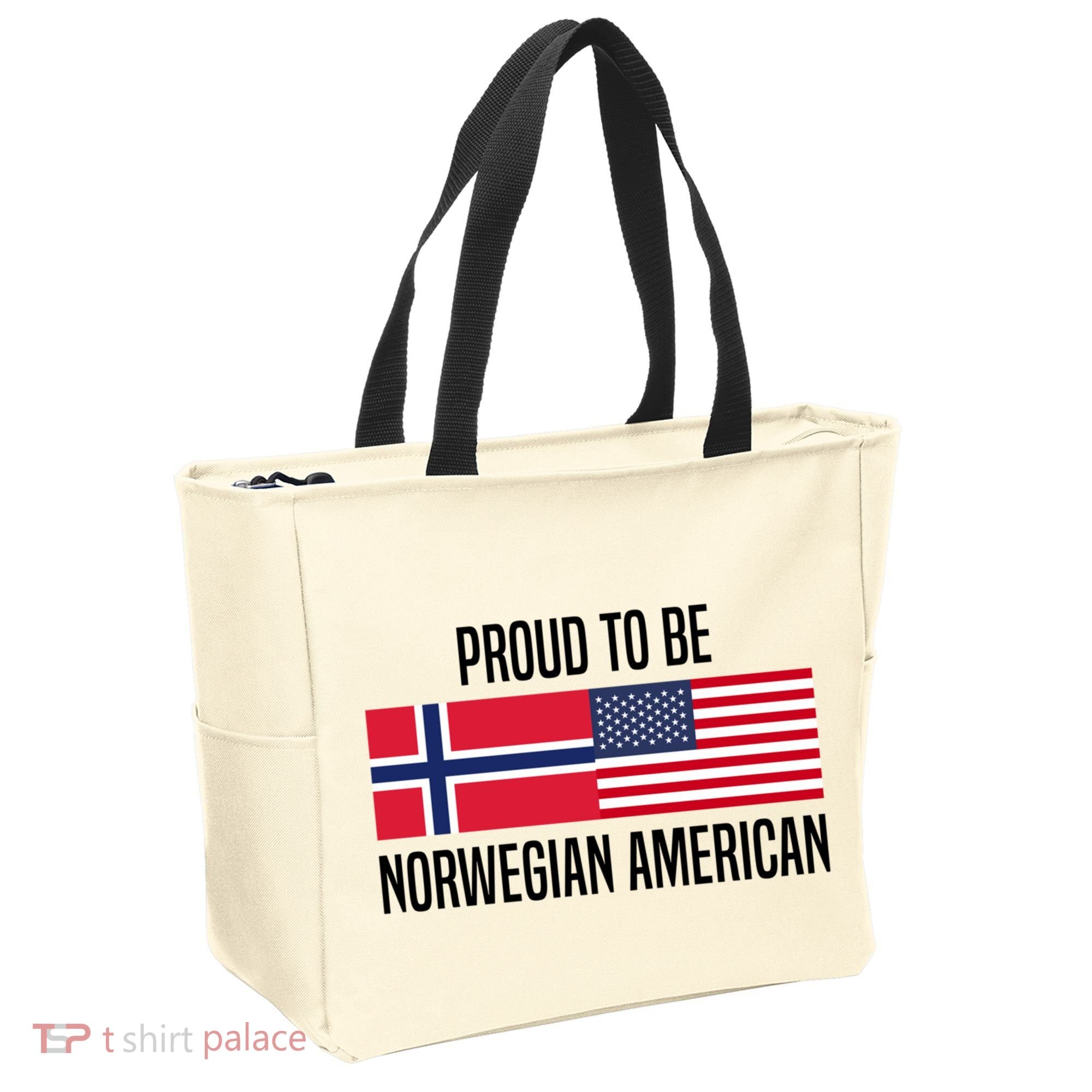 Proud To Be Norwegian American Cool Gift Tote Bag