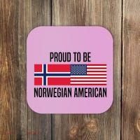 Proud To Be Norwegian American Cool Gift Coaster thumb 0