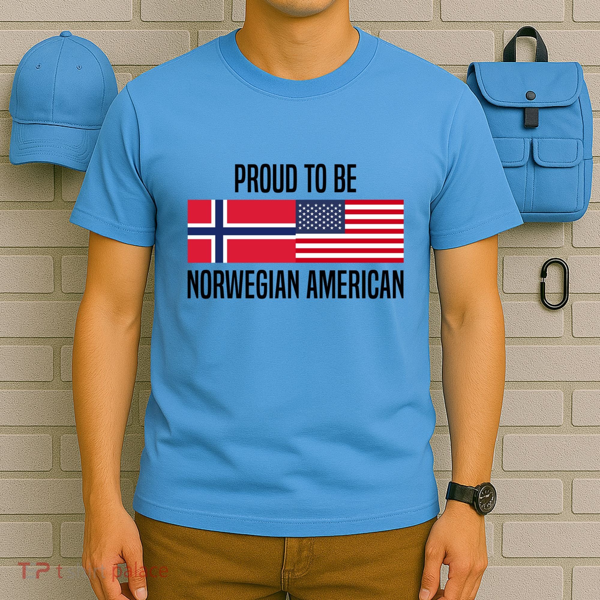 Proud To Be Norwegian American Cool Gift T-Shirt