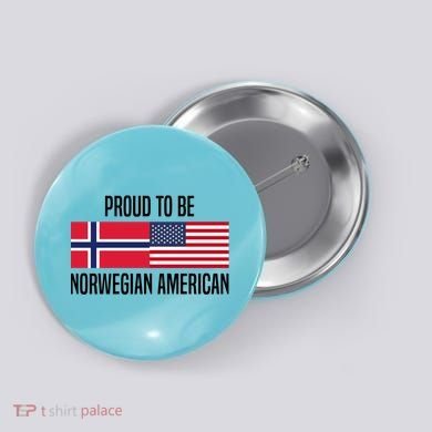 Proud To Be Norwegian American Cool Gift Button