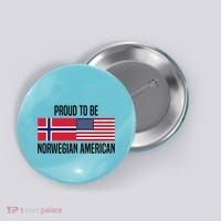 Proud To Be Norwegian American Cool Gift Button thumb 0