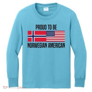 Proud To Be Norwegian American Cool Gift Kids Long Sleeve Shirt