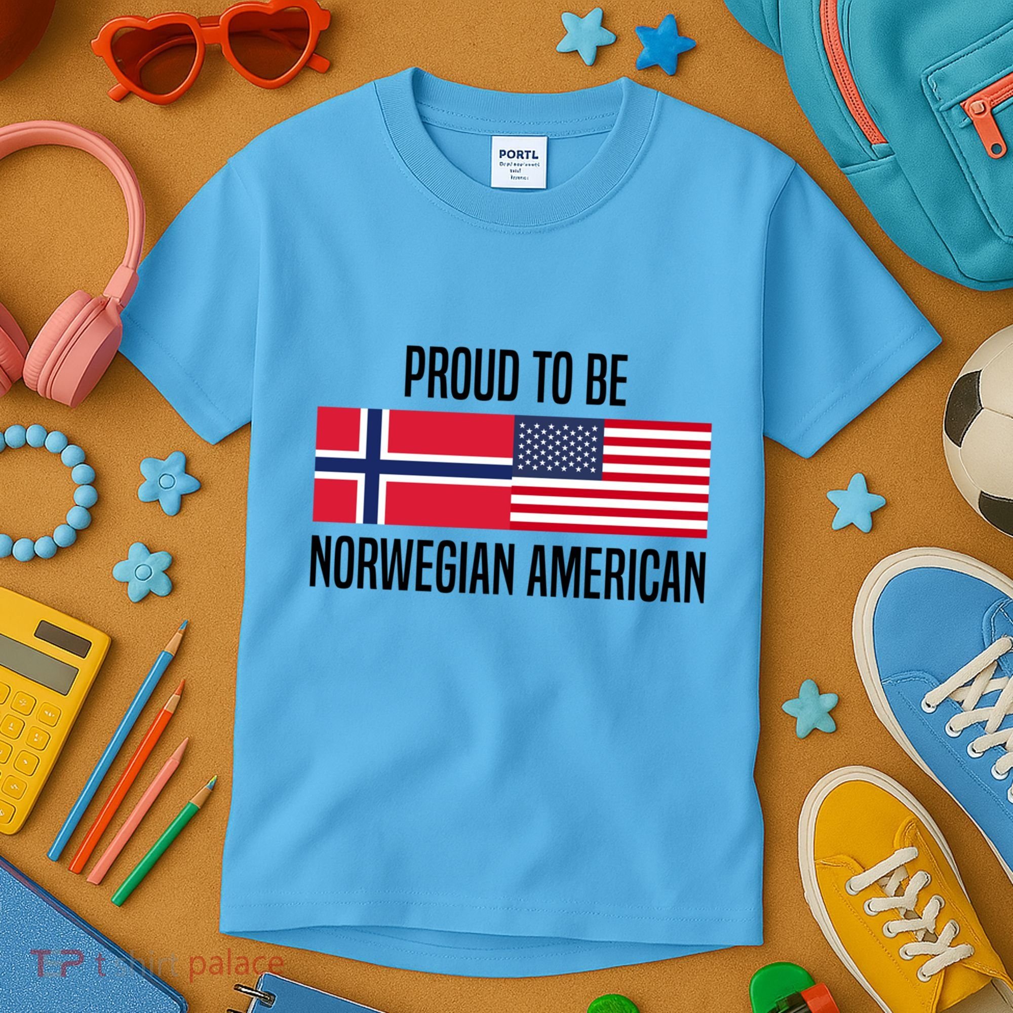 Proud To Be Norwegian American Cool Gift Kids T-Shirt