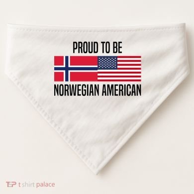 Proud To Be Norwegian American Cool Gift USA-Made Doggie Bandana