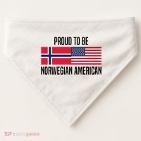Proud To Be Norwegian American Cool Gift USA-Made Doggie Bandana thumb 0